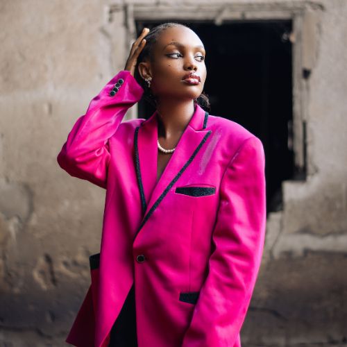 Pink blazer girl